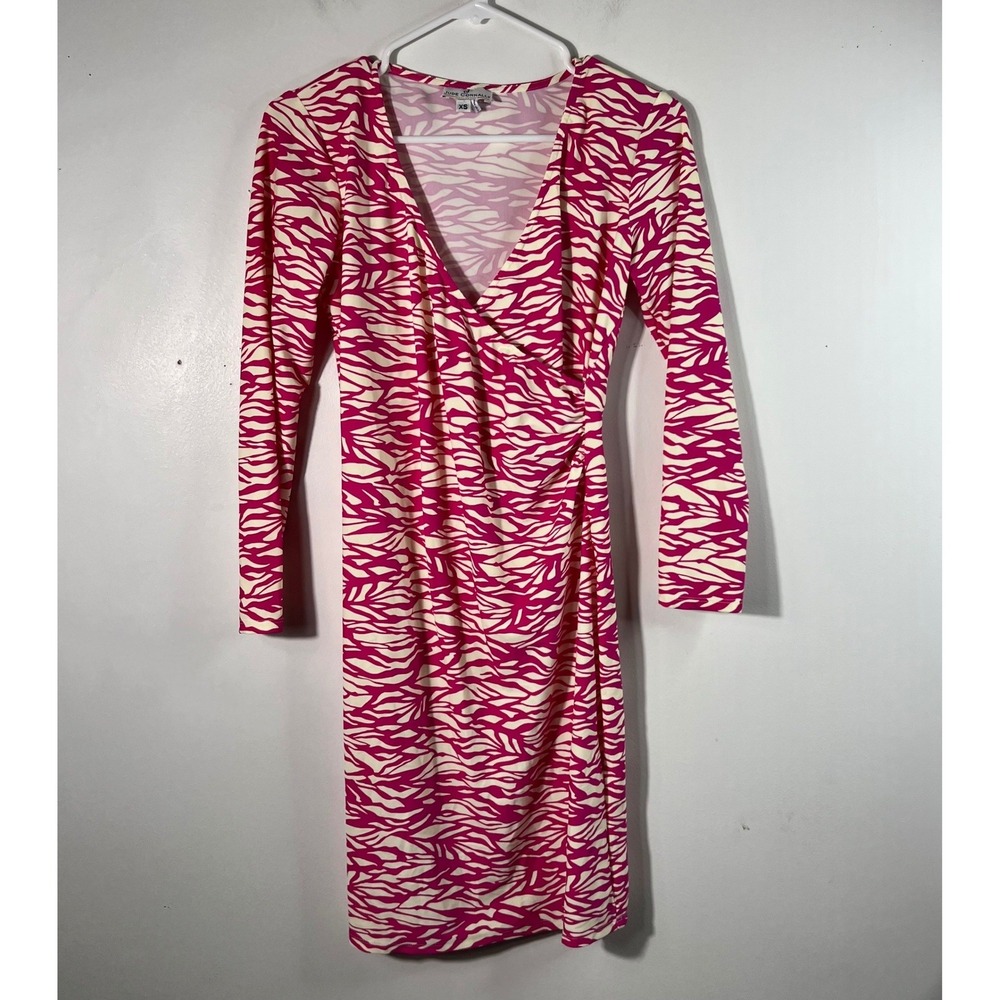 Jude Connally Faux Wrap Pink Zebra Print Catalina Cloth XS Nylon Spandex